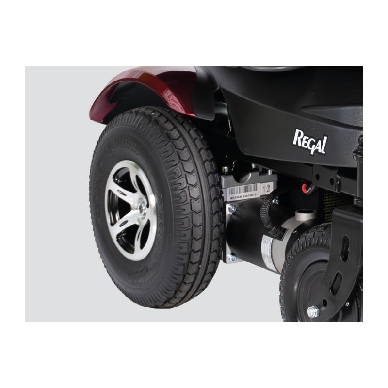 2026 Merits Regal P310A Power Wheelchair front wheel detail